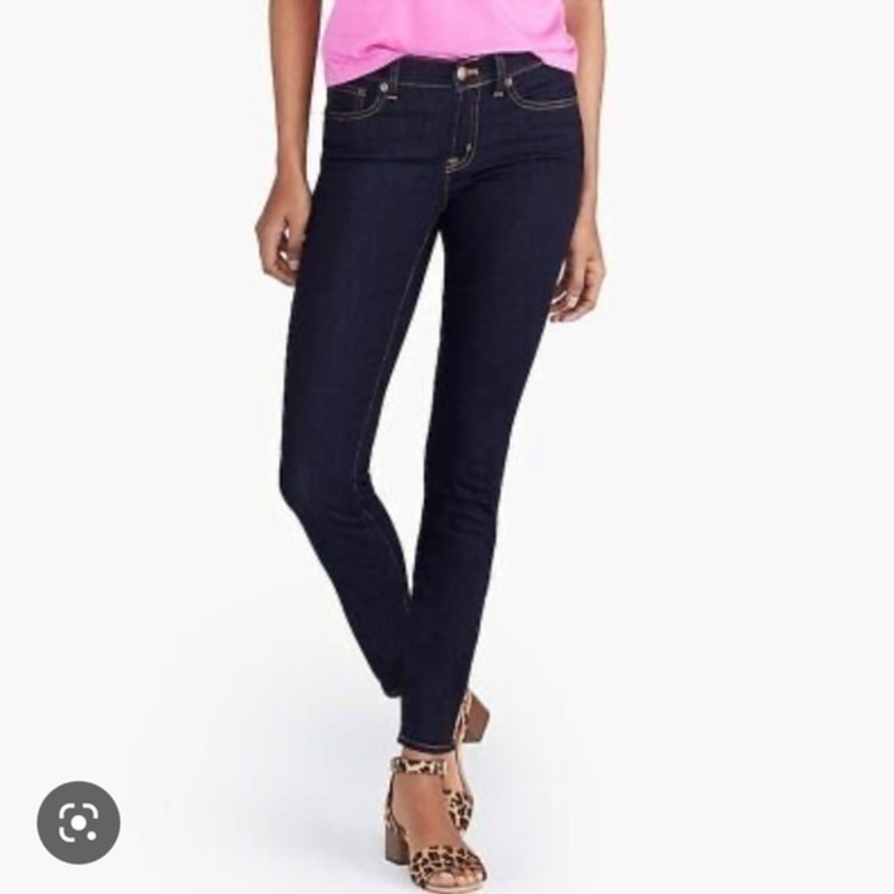 J. Crew mid rise stretch dark wash skinny jeans NWOT size 28